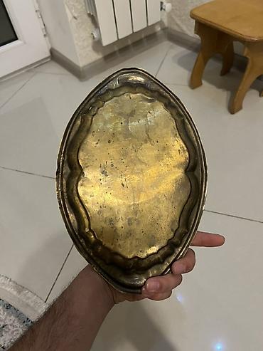 Misin xonça/nişan qabı – əl işidir, misdən hazırlanıb, üzəri naxışlı - şəkil 3