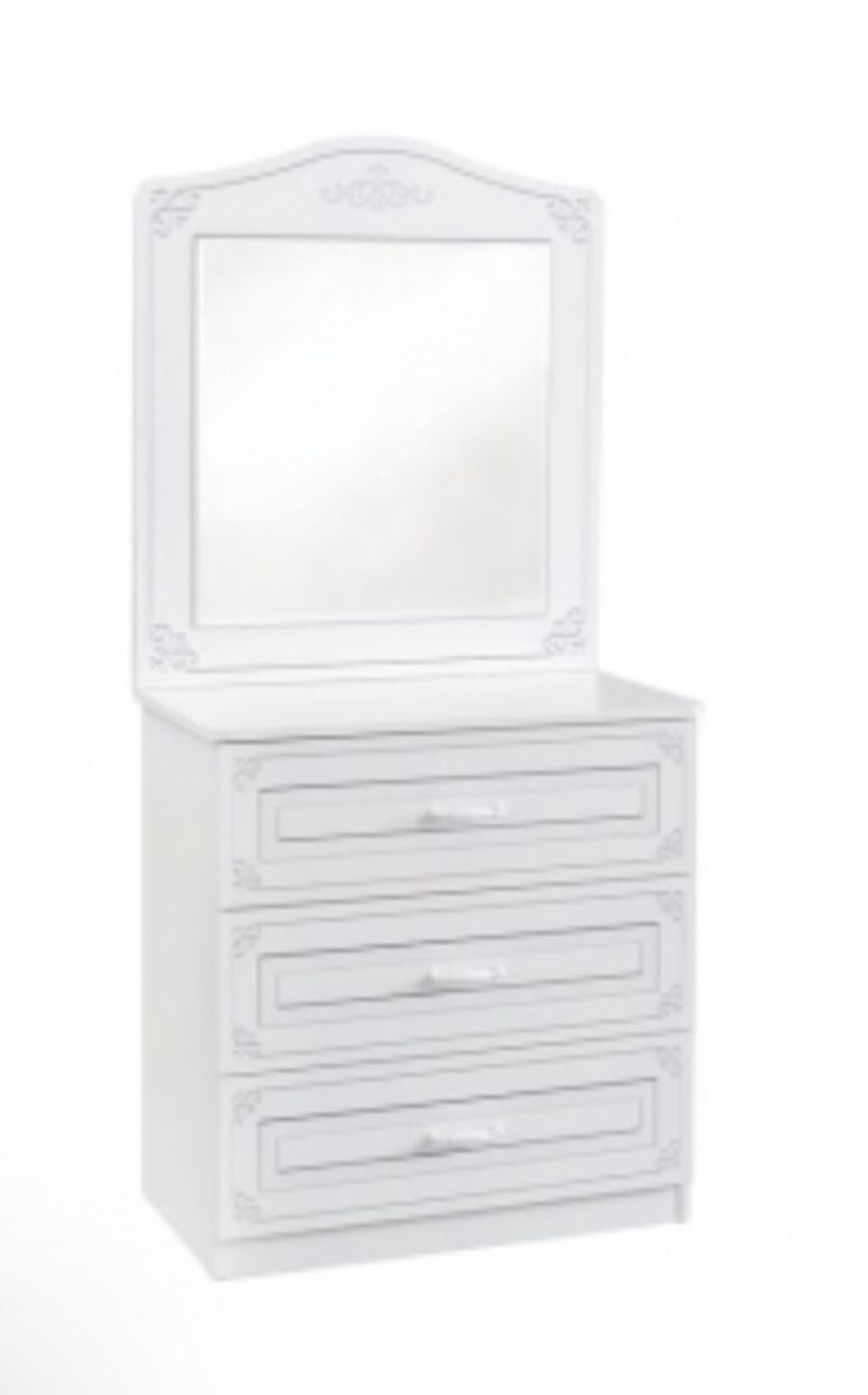 Ağ rəngli klassik üslublu uşaq/yeniyetmə otağı üçün mebel dəsti