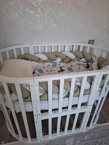 Oğlan və qız üçün, Yumru, Beşik, Dəst ilə, Matras ilə, Yellənmə mexanizm ilə - şəkil 4