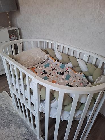 Oğlan və qız üçün, Yumru, Beşik, Dəst ilə, Matras ilə, Yellənmə mexanizm ilə - şəkil 3