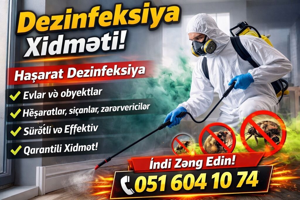 Dezinfeksiya Xidməti – Haşarat və Zərərvericilərə Qarşı - Ev və