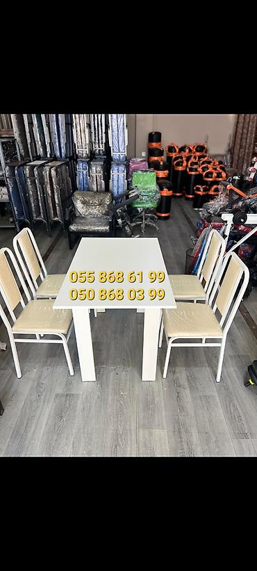 Qonaq otağı üçün, Yeni, Açılmayan, Dördbucaq masa, 4 stul - şəkil 4