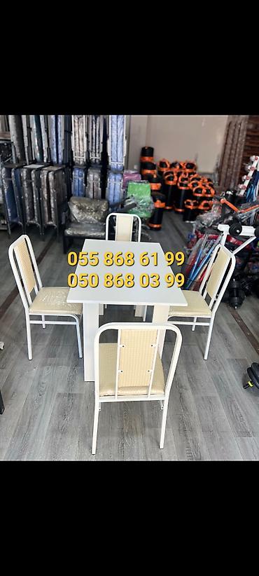 Qonaq otağı üçün, Yeni, Açılmayan, Dördbucaq masa, 4 stul - şəkil 3