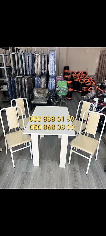 Qonaq otağı üçün, Yeni, Açılmayan, Dördbucaq masa, 4 stul - şəkil 2