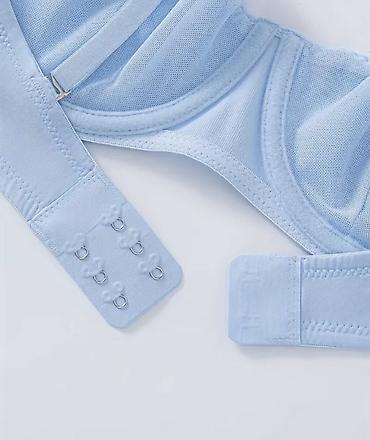 Qadın üçün balqabaq kəsimli, balenli bra - Rənglər: açıq mavi və qara - şəkil 2