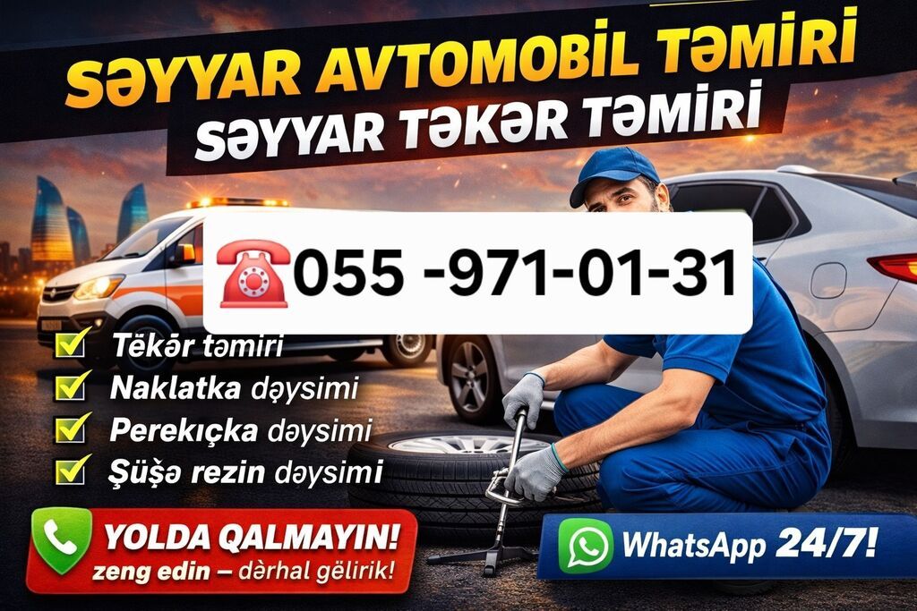 Səyyar avtomobil və təkər təmiri xidməti Xidmətlər: - Təkər təmiri və
