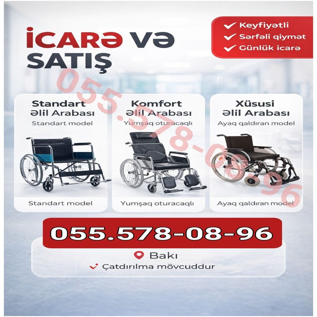 İcarə və satış üçün əl arabaları Təklif olunan modellər: - Standart