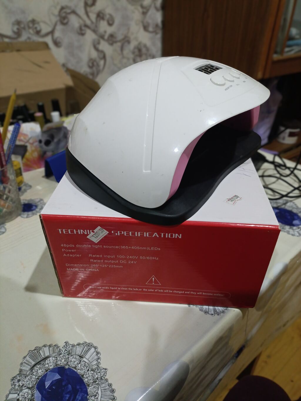 UV/LED dırnaq qurudan aparat - 48 ədəd ikili işıq mənbəyi (365 nm +