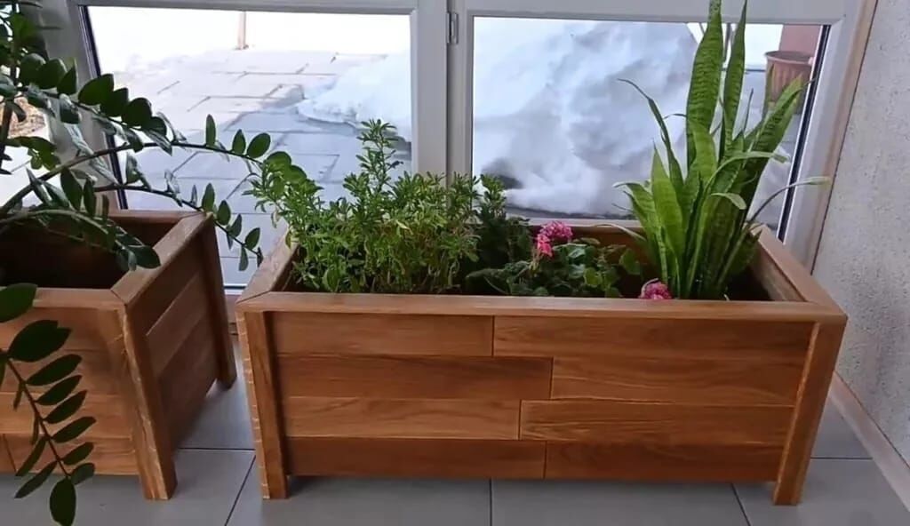 Dibçəklər hər ölçüdə kafe Ağacdan dekorativ uzun formalı dibçək/qutu