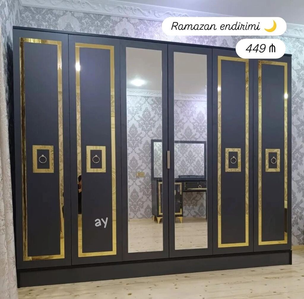 *6 Qapılı Dolab* – Sifarişlə Hazırlanır Ölçü: 240 × 47 × 200 Rəng