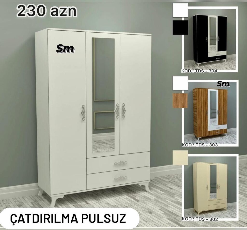 ✨*3 Qapılı Dolab* – Sifarişlə Hazırlanır✨ 🔹 Yeni model 🔹 Rəng seçimi
