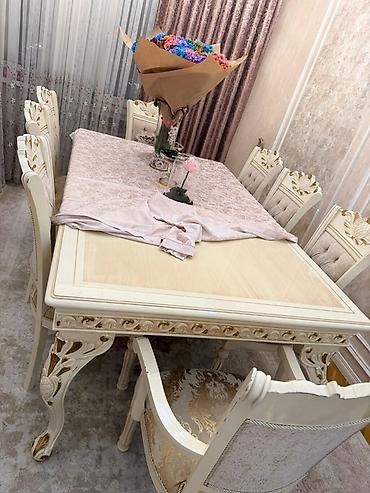 Qonaq otağı üçün, Açılmayan, Dördbucaq masa, 8 stul - şəkil 2