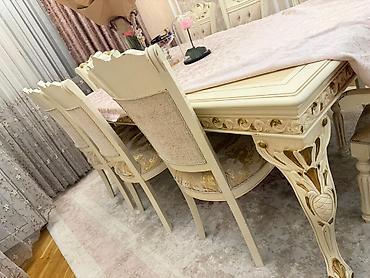 Qonaq otağı üçün, Açılmayan, Dördbucaq masa, 8 stul - şəkil 3