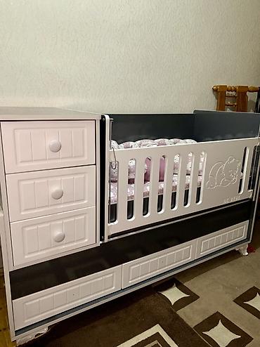 Oğlan və qız üçün, Dördbucaq, Beşik, Dəst ilə, Yellənmə mexanizmsiz - şəkil 2