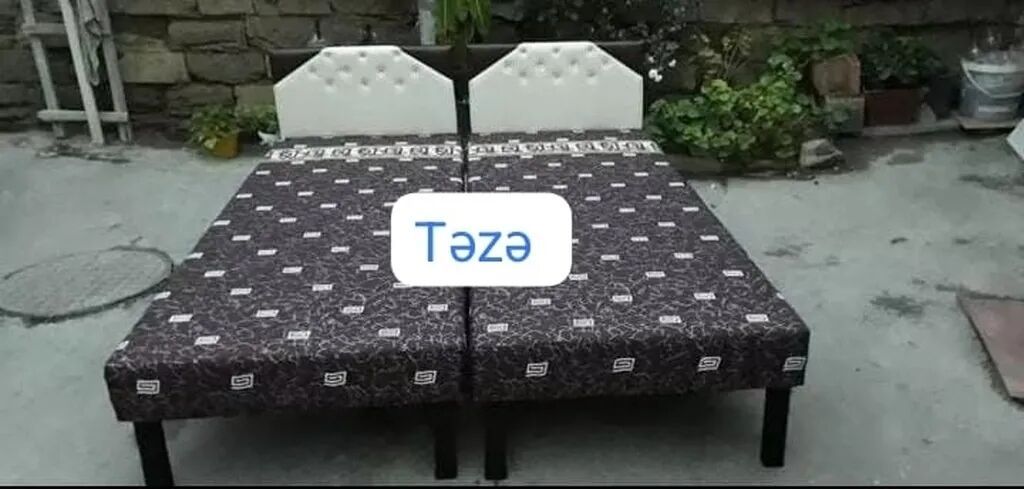 Təzə çarpayılar. 1 nəfərlik çarpayılar 60 manat. 2 nəfərlik taxt 110