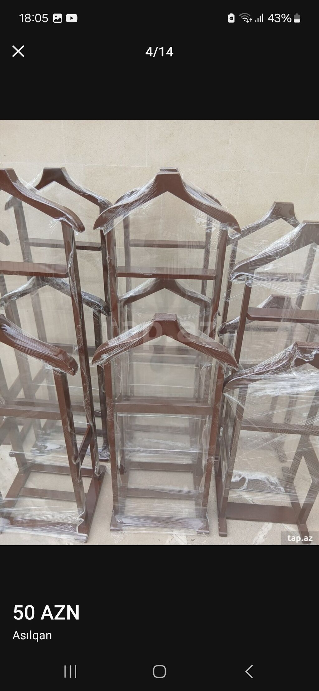 Taxta paltaryuyan asılqan – kişi geyimləri üçün stend Məhsulun