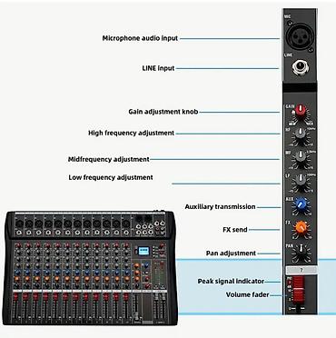 Passiv Mikşer Depusheng 8 kanallı, Usb, PC səsyazma girişi, XLR - şəkil 5