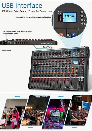 Passiv Mikşer Depusheng 8 kanallı, Usb, PC səsyazma girişi, XLR - şəkil 2