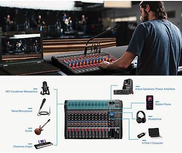 Passiv Mikşer Depusheng 8 kanallı, Usb, PC səsyazma girişi, XLR - şəkil 3