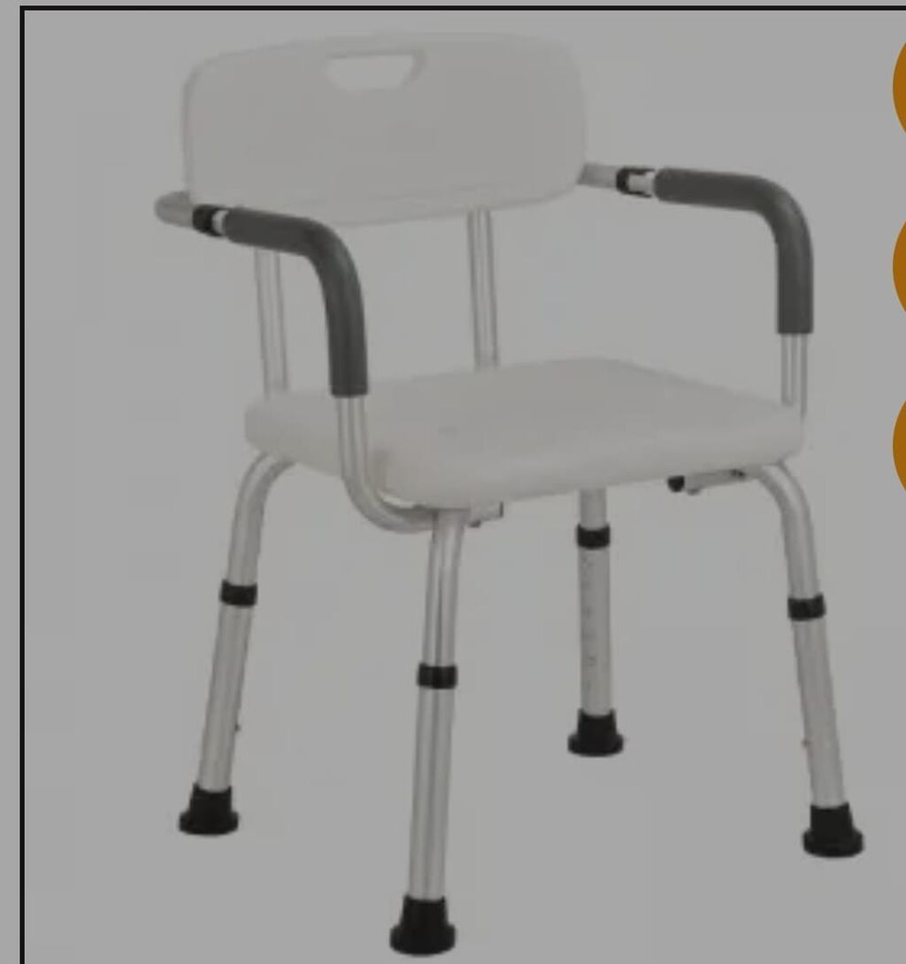 Ortopedik xəstələr üçün duş/tualet oturacağı - Rahat söykənəcəkli və