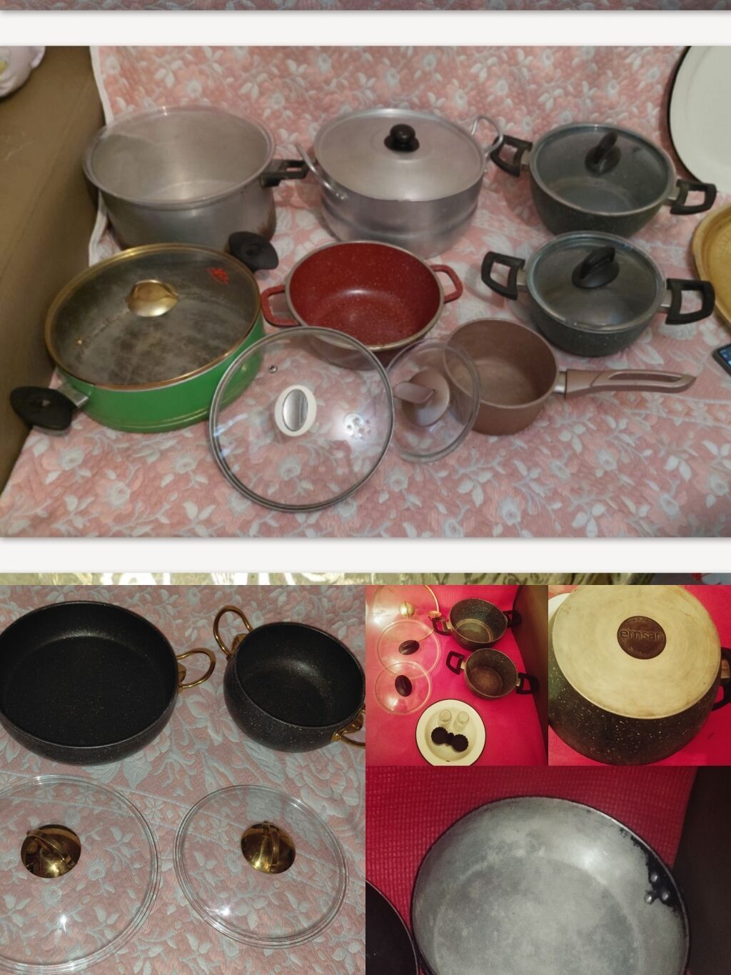 Mətbəx üçün müxtəlif qazan və tavalar dəsti - Fərqli ölçülərdə qazan