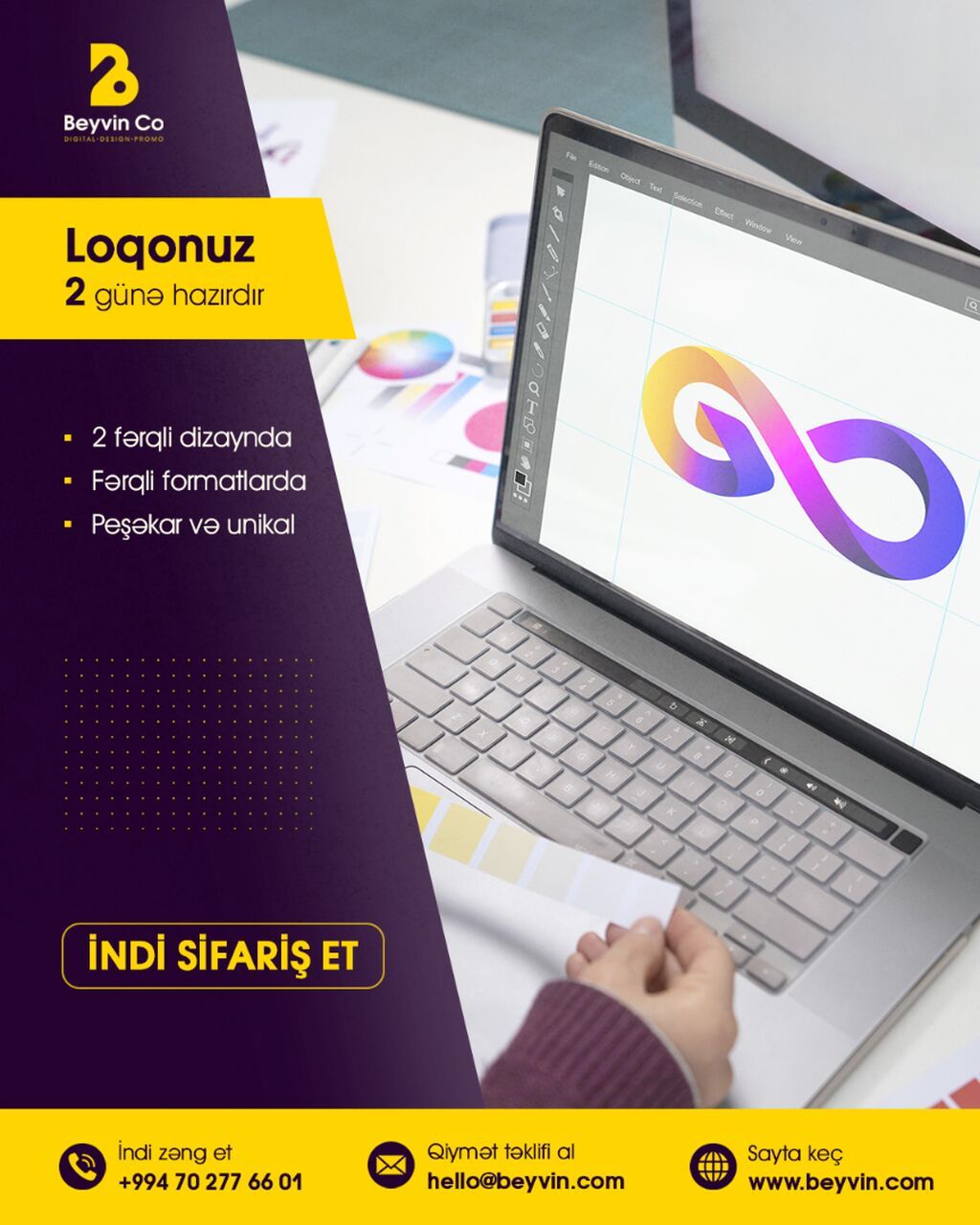 🎯 Brendi yadda qalan edən ilk şey – LOQODUR! ✅ 2 fərqli dizayn