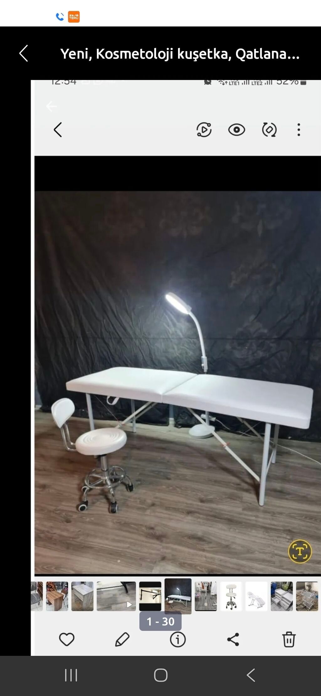 Yeni, Kosmetoloji kuşetka, Qatlanan, rəng - Qara