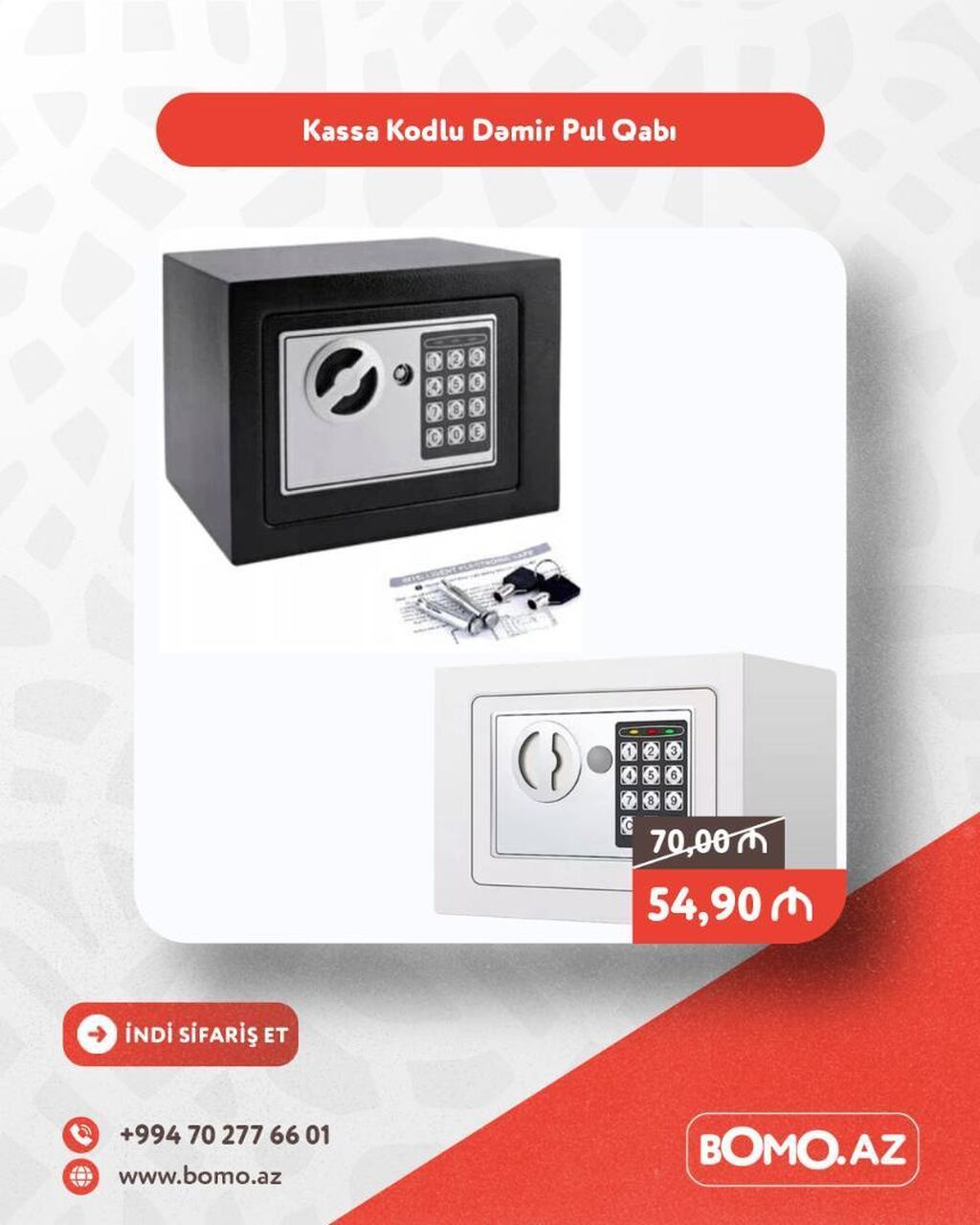 Yüksək keyfiyyətli. 🔥 Kassa Kodlu Dəmir Pul Qabı ✅ Brend: No Brand