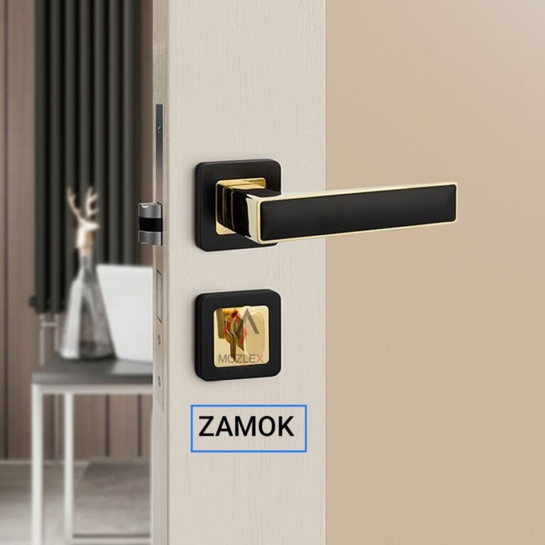 Qapı tutacağı və kilid dəsti – modern dizayn - Rəng və üslub: Qara və