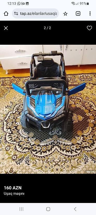 Uşaq elektrik avtomobili – off-road tərzində, mavi-qara rəngdə - şəkil 2