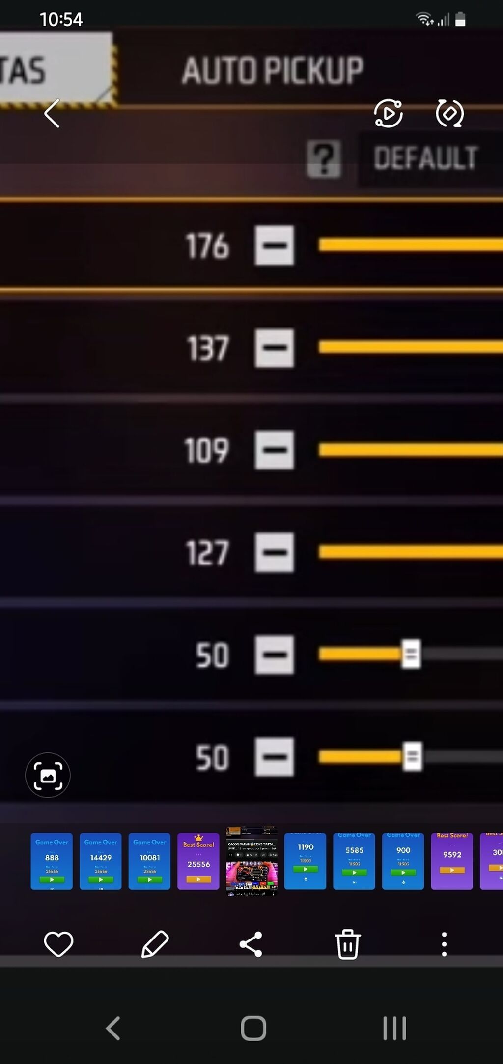 Mobil oyun üçün “Auto Pickup” və idarəetmə tənzimləmələri – yüksək