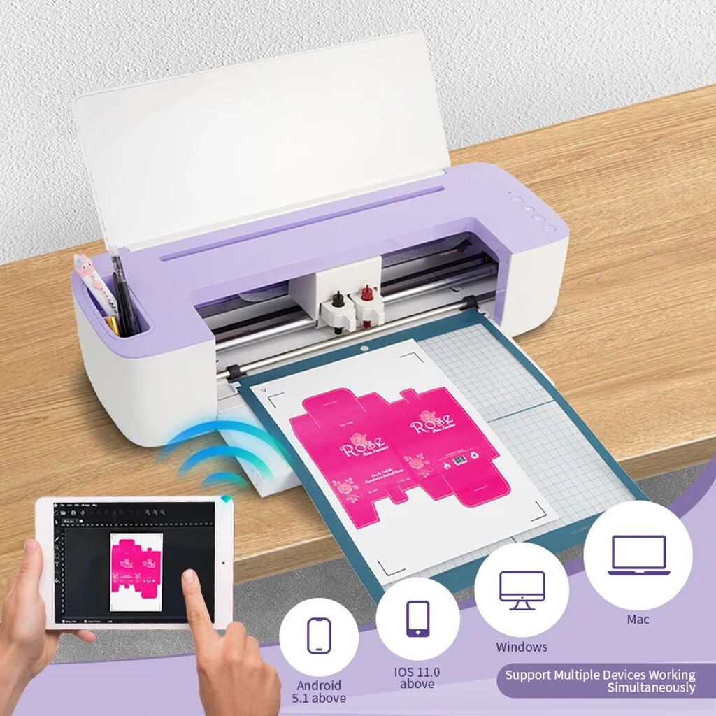 New design smart DIY cutting plotter advantages: 1. Double blades