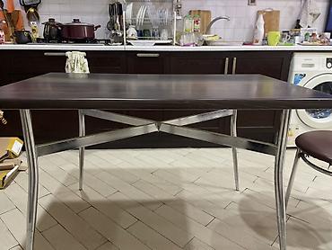 Mətbəx üçün, İşlənmiş, Açılmayan, Dördbucaq masa, 2 stul - şəkil 2