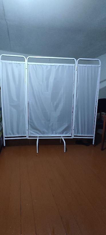 Tibbi paravan – 3 bölməli, qatlana bilən. - Metal konstruksiya: ağ - şəkil 4