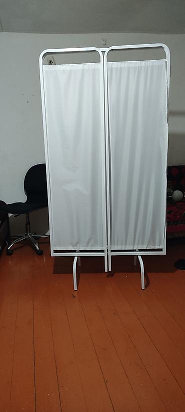 Tibbi paravan – 3 bölməli, qatlana bilən. - Metal konstruksiya: ağ - şəkil 2