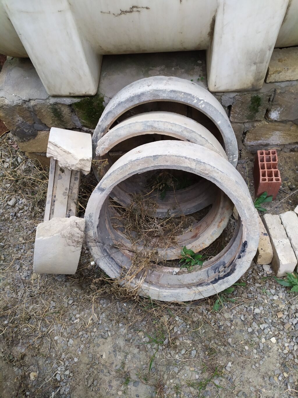 Beton halqa və kaman formalı elementlər dəsti - Material: tökmə beton