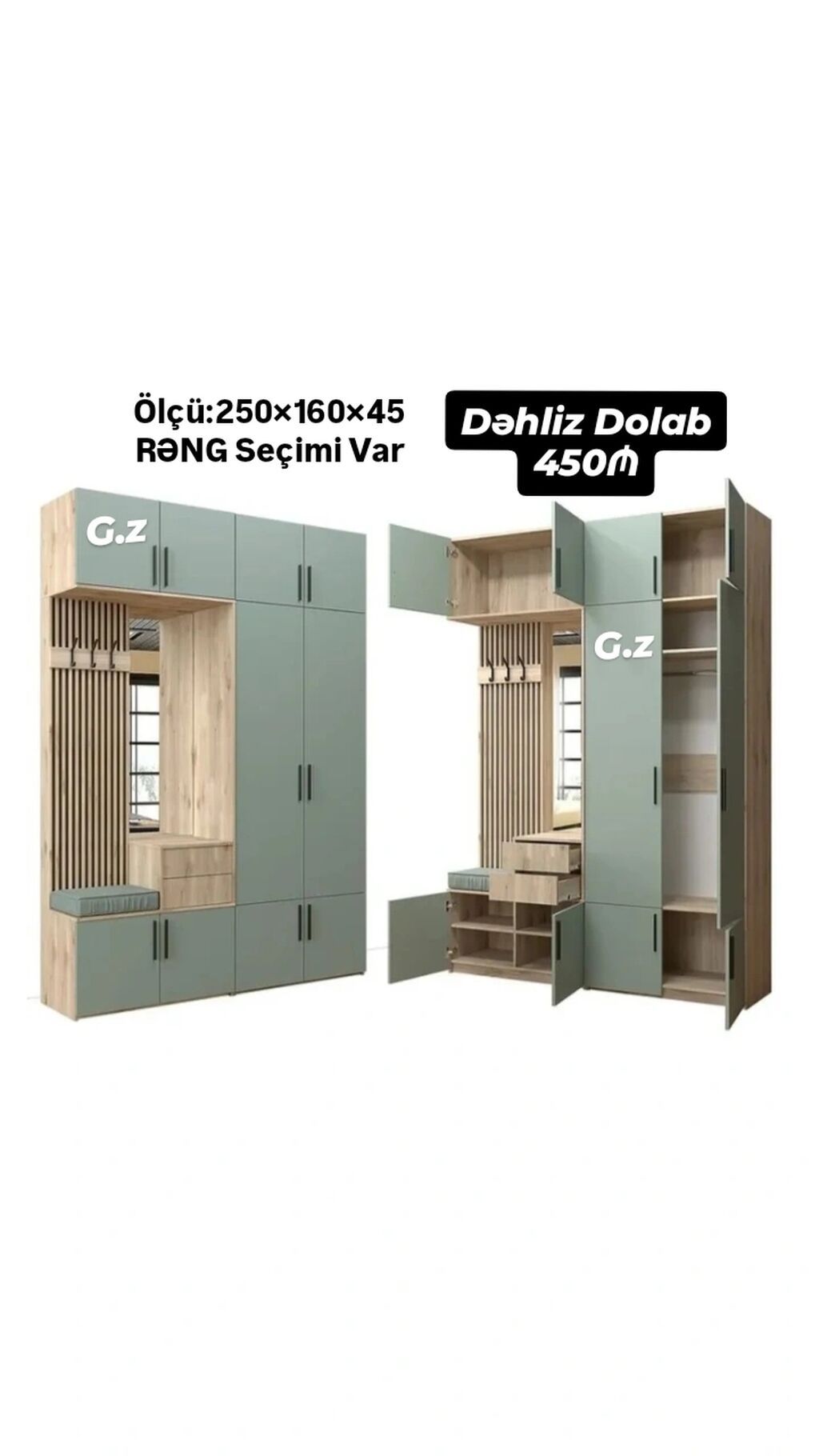 *Dəhliz Dolabı 450Azn* ✔️İstehsal Rusiya Laminat 18/lik qalınlıqda