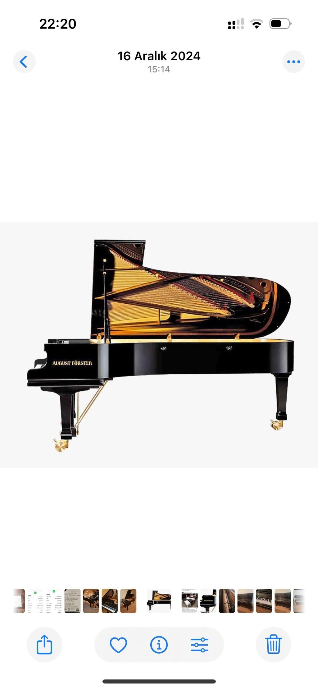 Royal-august förster, standart d-296 modelində, daha zəngin dizayna