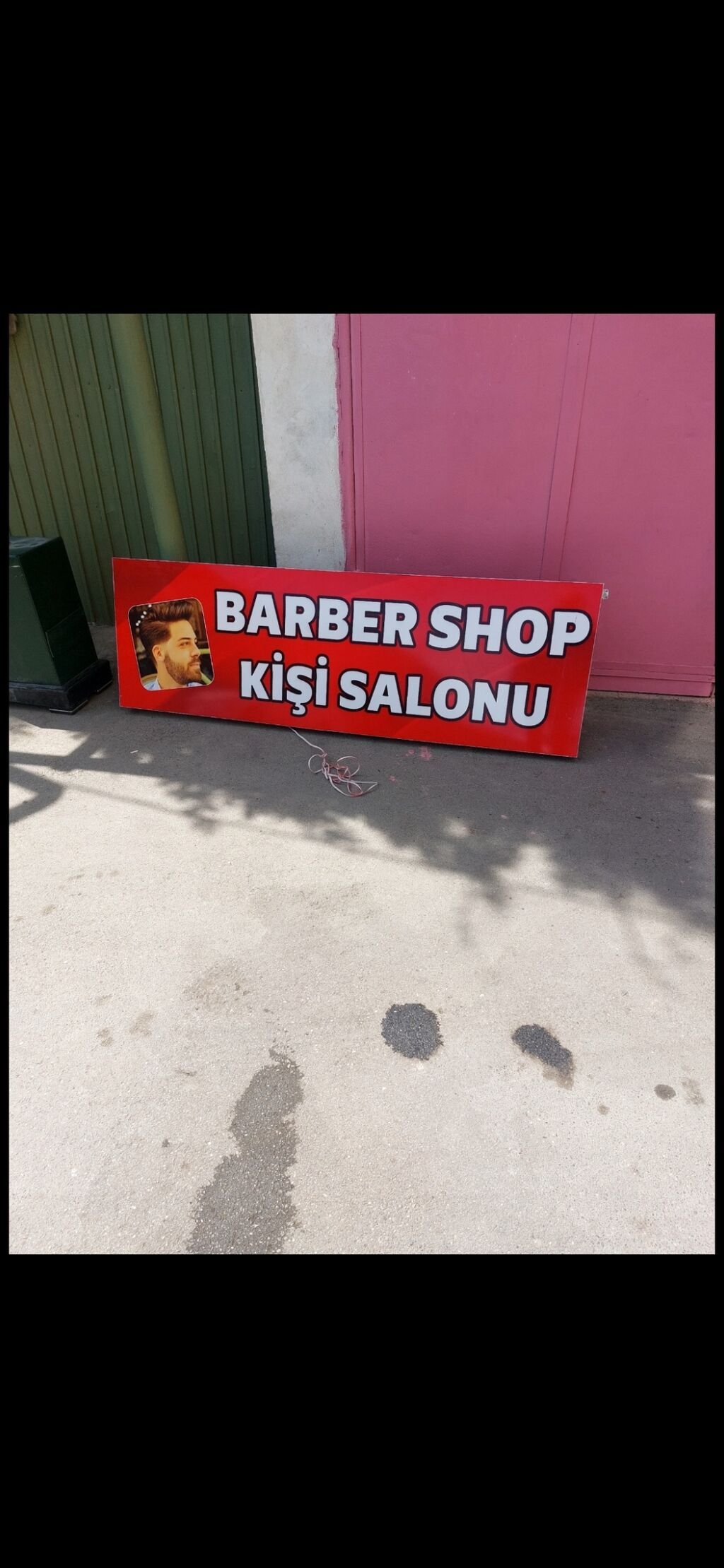 Məhsul: “BARBER SHOP – KİŞİ SALONU” reklam lövhəsi - Rəng: parlaq