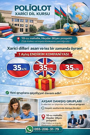 🏫 Poliqlot Xarici Dil Kursu 📍 10-cu məhəllə, Heydər Əliyev prospekti - şəkil 3