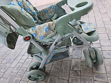 Uşaq arabası – yaşıl rəng, qatlanan model Xüsusiyyətlər: - Rahat - şəkil 3