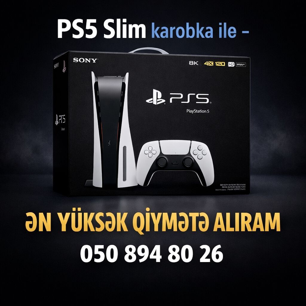 Ps 5 slim 1 tb aliram. gundelik qiymet deyisir