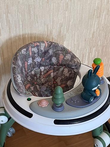 Uşaq gəzdirici (walker) – Baby Land - Rəng: yaşıl/ağ çərçivə, meşə - şəkil 2