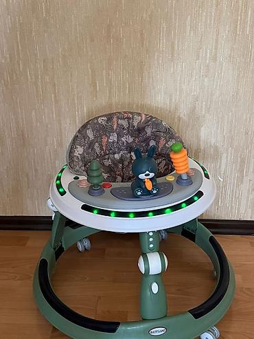 Uşaq gəzdirici (walker) – Baby Land - Rəng: yaşıl/ağ çərçivə, meşə - şəkil 4