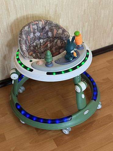 Uşaq gəzdirici (walker) – Baby Land - Rəng: yaşıl/ağ çərçivə, meşə - şəkil 5