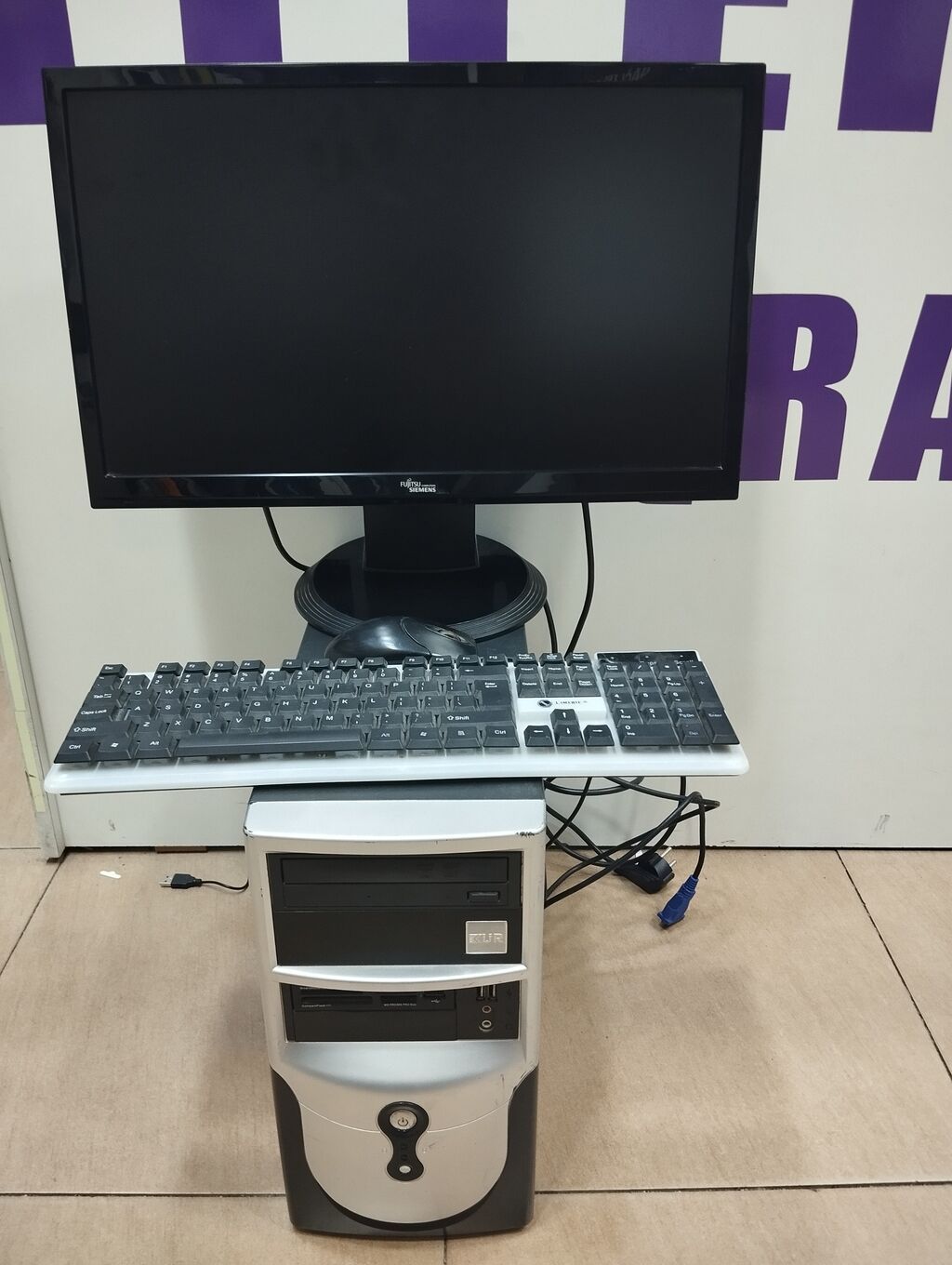 Masaüstü kompüter komplekti ekran diaqalan dioqanal 21.5