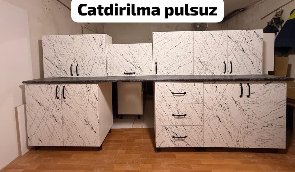 Mermer gorunuslu Metbex mebeli satilir yenidir 2 el deil mdf akrildir