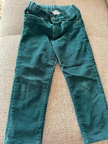 Uşaq üçün yaşıl rəngli manjetli məxməri (corduroy) şalvar. - Parça - şəkil 3