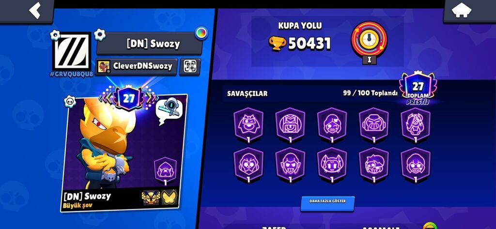 Brawl Stars hesabı – yüksək trofeyli və geniş kolleksiya Vhathsappa