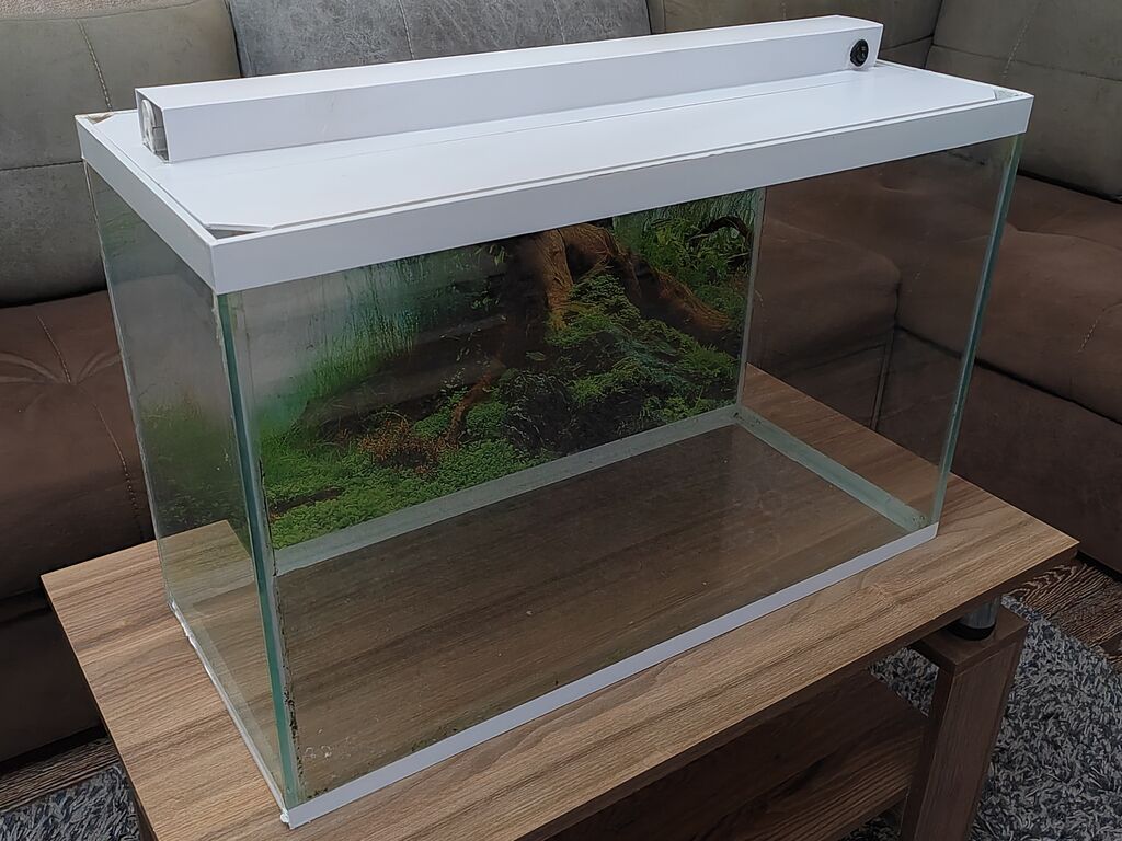 Akvarium satilir, işlənmiş, yaxşi vəziyyətdədir, 97 litr, hündürlük
